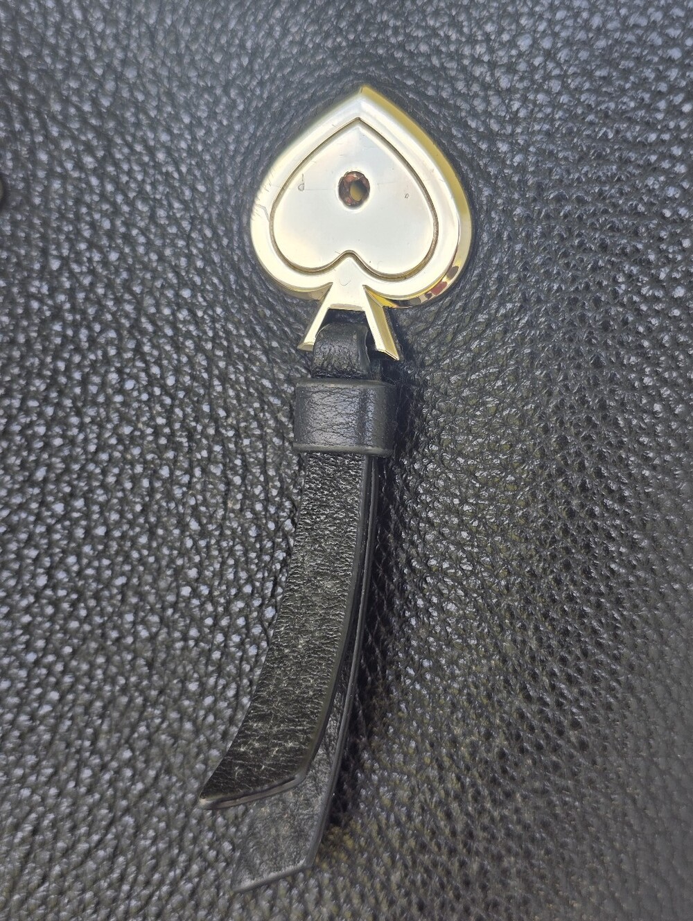Kate Spade New York Black Pebbled Leather Shoulder Hobo Bag Spade Hardware 10x10 - Picture 4 of 16
